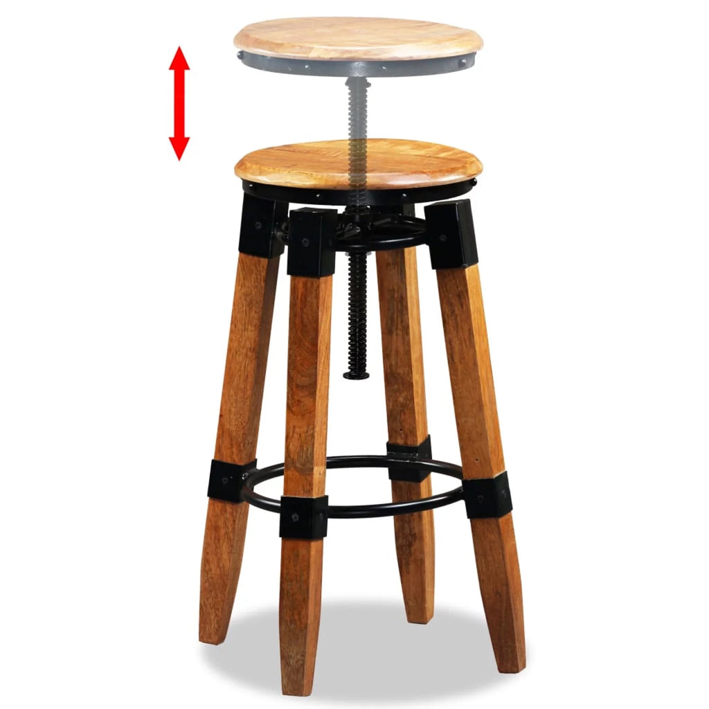 Solid Mango Wood Bar Stools 2 pcs D60389