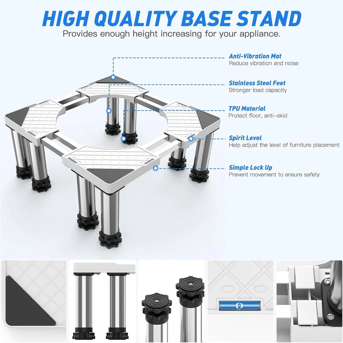 Heavy Duty 8 Stainless Steel Feet Dual Tube Stand C945461