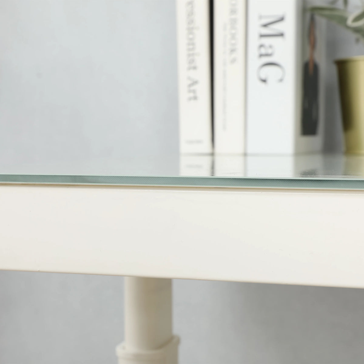 Tempered Glass Adjustable Height Standing Desk with Metal Drawer U30444