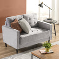 Grey Velvet Loveseat V1432